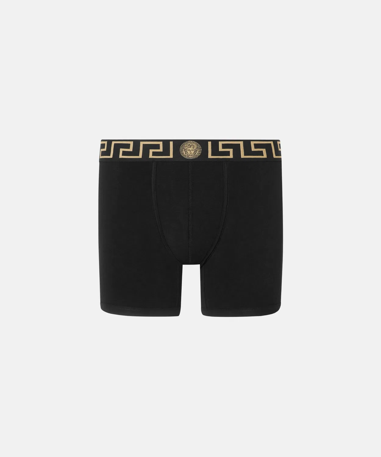 Мужские длинные трусы-слипы с греческим узором, модель Greca Border VERSACE, Black