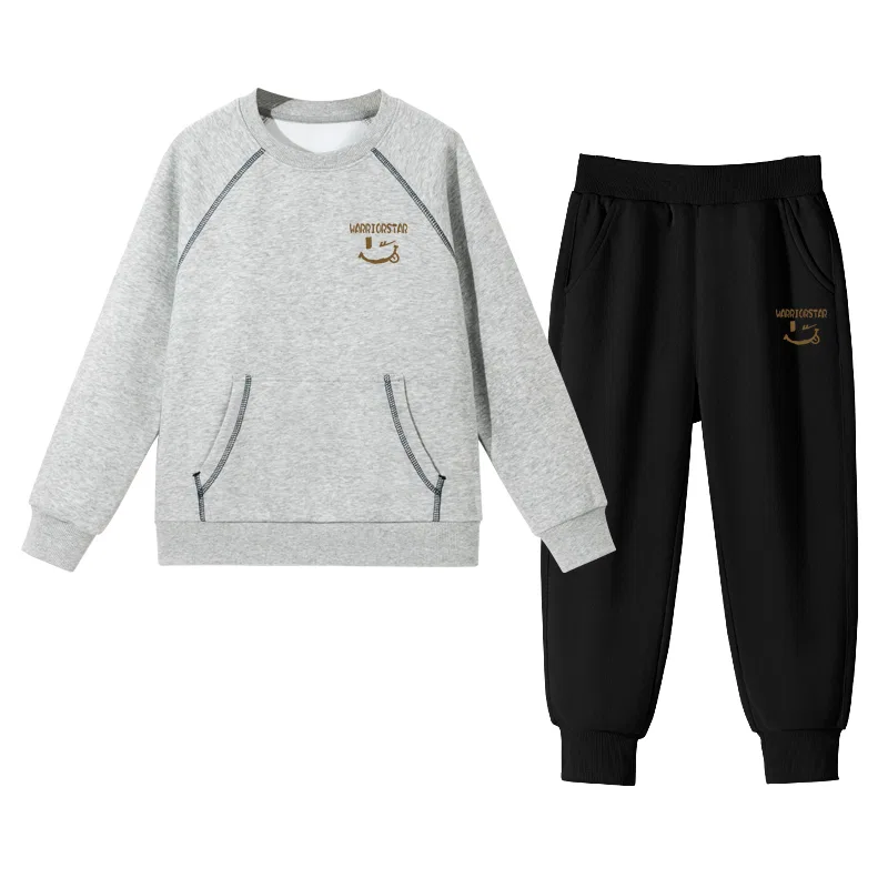Детский спортивный комплект с принтом Smiley Face K WARRIOR, Gray/H Brown Smiley Face K-Black/H Brown Smiley Face K