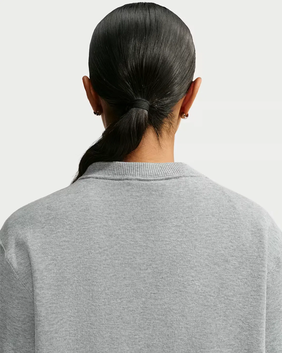 Women's Crew Nike Studio Fleece Medium Weight, Dark Grey Heather/Sail — фото 2