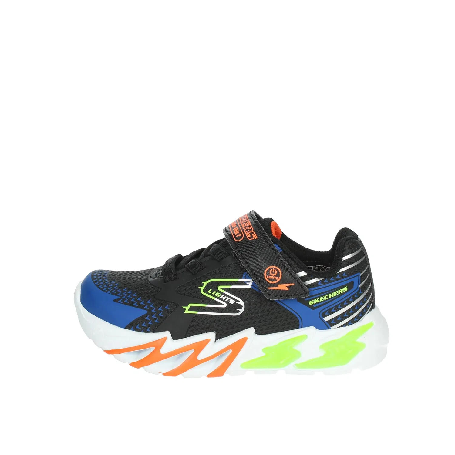 Детские спортивные кроссовки для мальчиков с подсветкой Flex-Glow Bolt Skechers, Black Synthetic Textile Blue Lime Now — фото 2