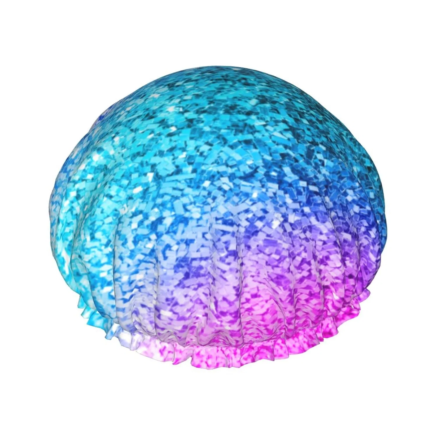 Шапочка для душа Glitter Sequin, BONDIJ, двойная, водонепроницаемая, многоразовая