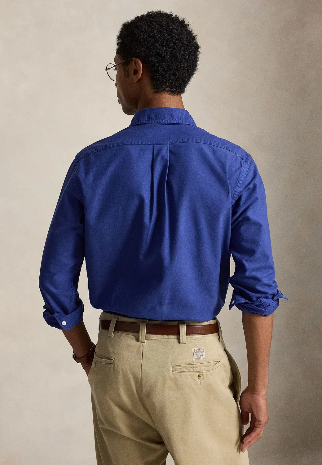Рубашка-Оксфорд, сшитая на заказ, окрашенная в готовом виде Polo Ralph Lauren, Blue Yatch — фото 3