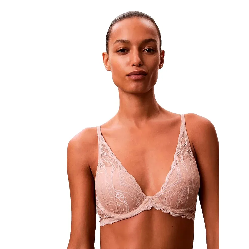 Женский бюстгальтер с V-образным вырезом Sensual Stretch Lace Calvin klein, Pink