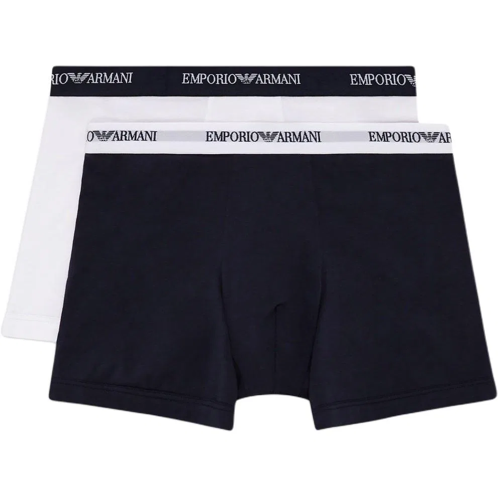 Мужские боксеры 2 шт. Emporio Armani, White/Black