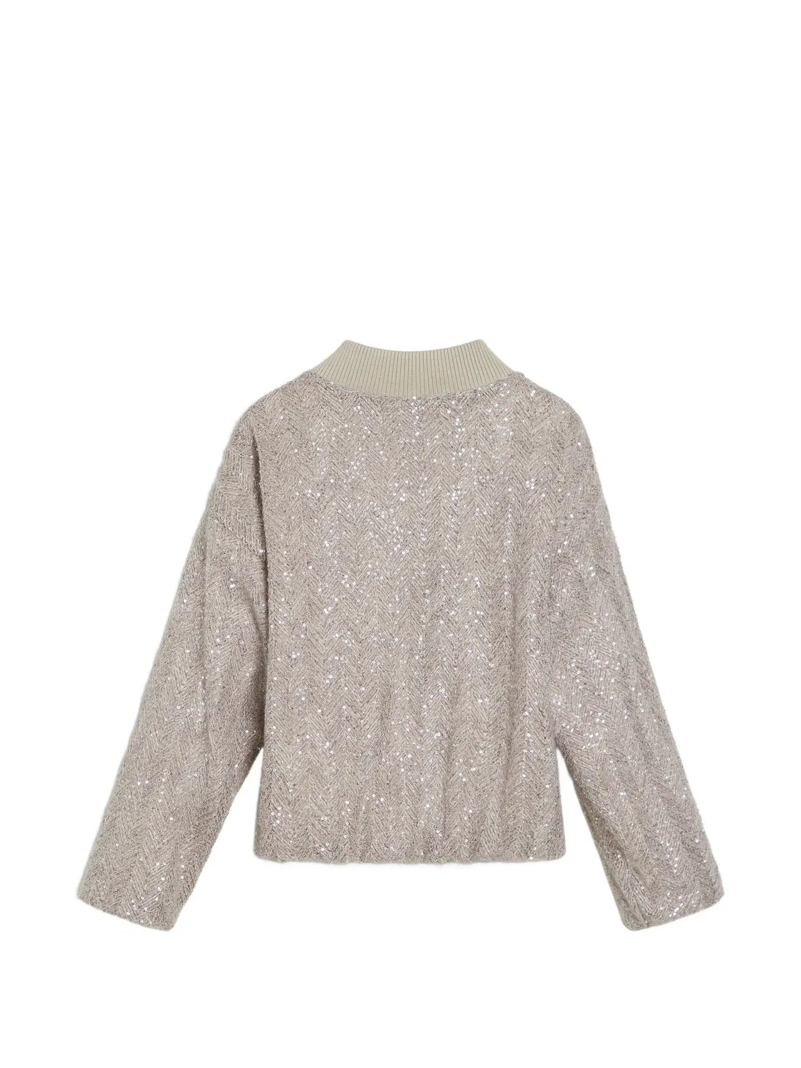Бомбер с пайетками Brunello Cucinelli Kids, нейтральные цвета — фото 2