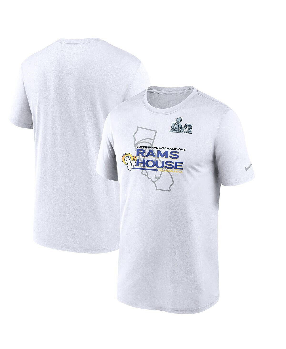 

Мужская белая футболка los angeles rams super bowl lvi champions hometown Nike, белый