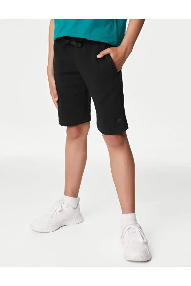 Детские шорты для девочек хлопковые комплект 2 шт Marks & Spencer, Black — фото 2