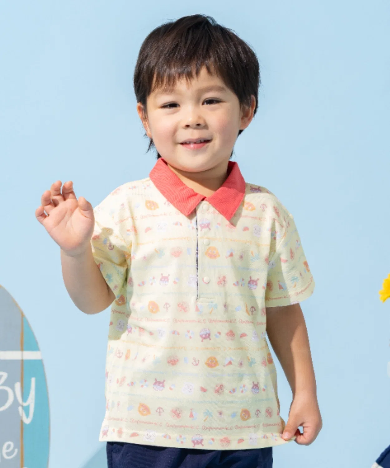 Детская футболка-поло с принтом ANPANMAN KIDS COLLECTION, Yellow