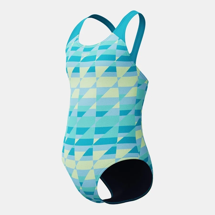 Детский купальник слитный с принтом Speedo Print Splashback, Бирюзовый — фото 3