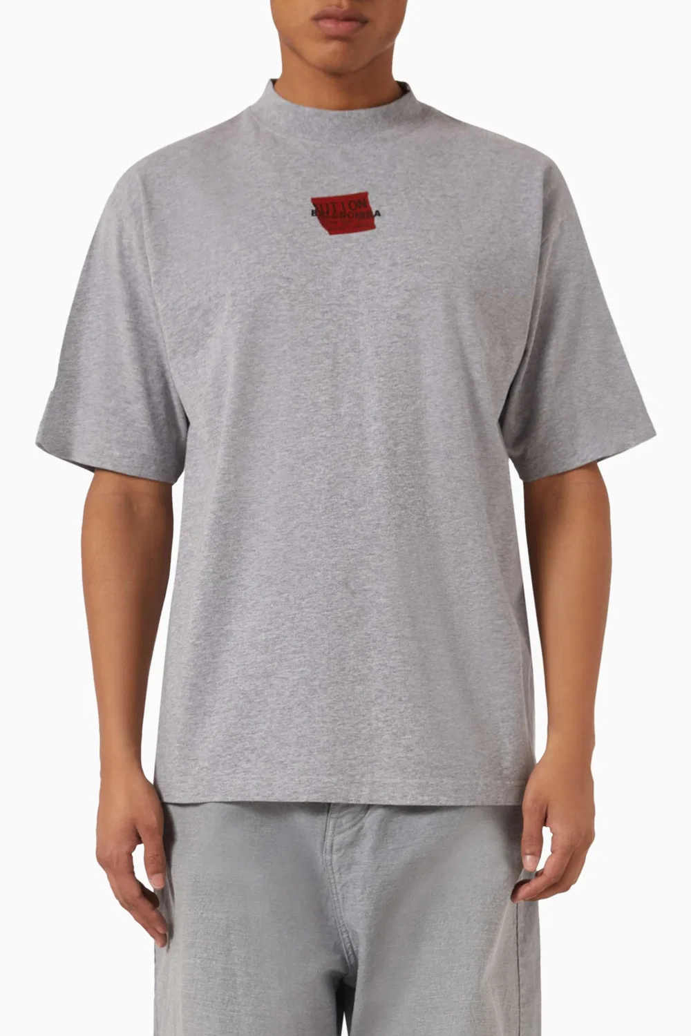 Футболка унисекс с коротким рукавом International Dry-jersey Balenciaga, серый меланж — фото 4