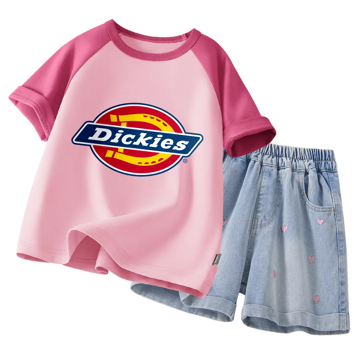 Детский спортивный комплект с принтом Dickies, Standard Purple White+Solid Color Denim Blue — фото 3