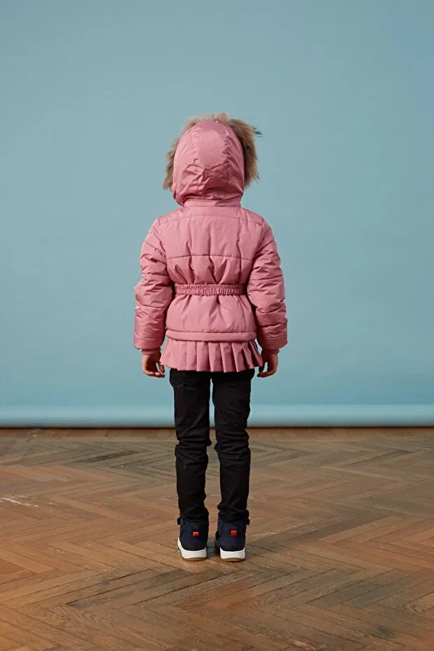 Детское пальто для девочек с капюшоном Baby Pleated Dried Rose Girl Anorak Generic Brands, Dried Rose — фото 3