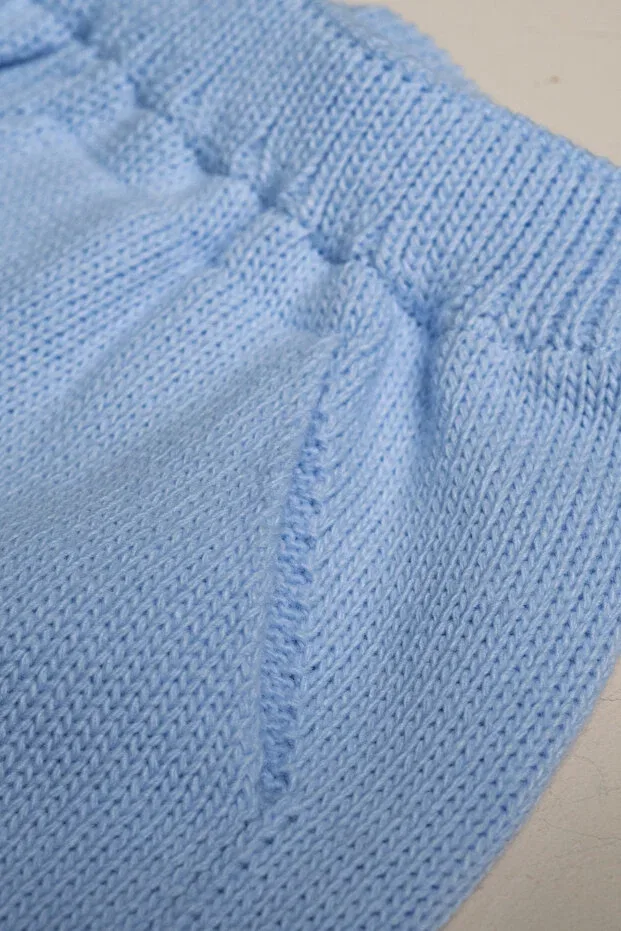 Детский комплект одежды для новорожденных трикотажный Newborn gift 5-piece knitwear set Mielco, Blue — фото 3