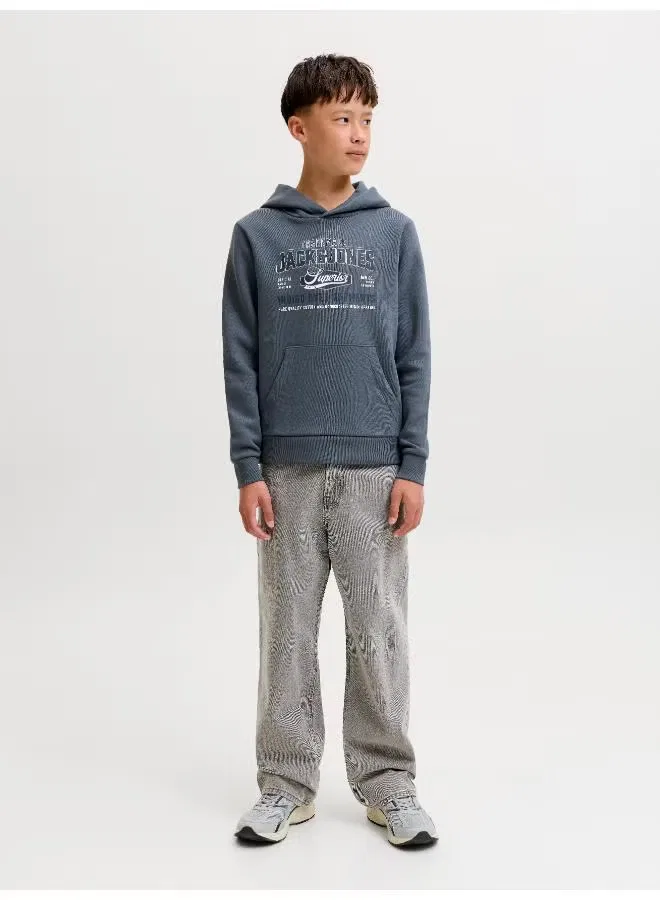Свитшот с принтом для мальчиков Jack & Jones Junior, серый — фото 2