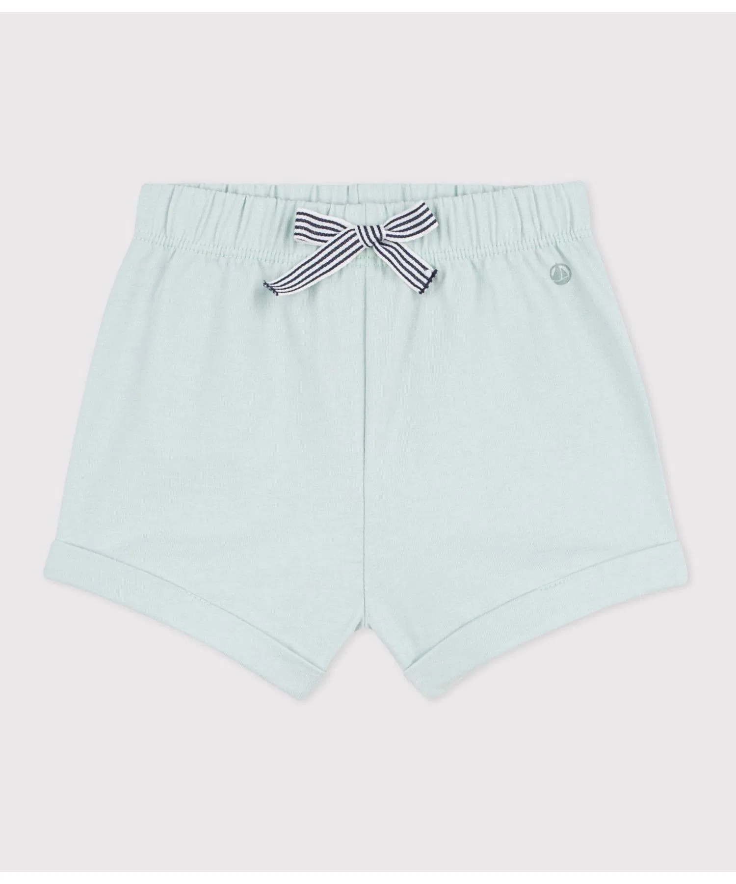 Детские хлопковые шорты PETIT BATEAU с поясом светло-зелёные