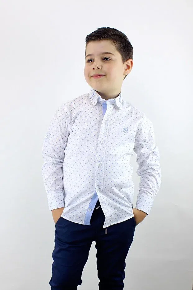 Детская рубашка для мальчиков с длинным рукавом Doctor Junior, Blue
