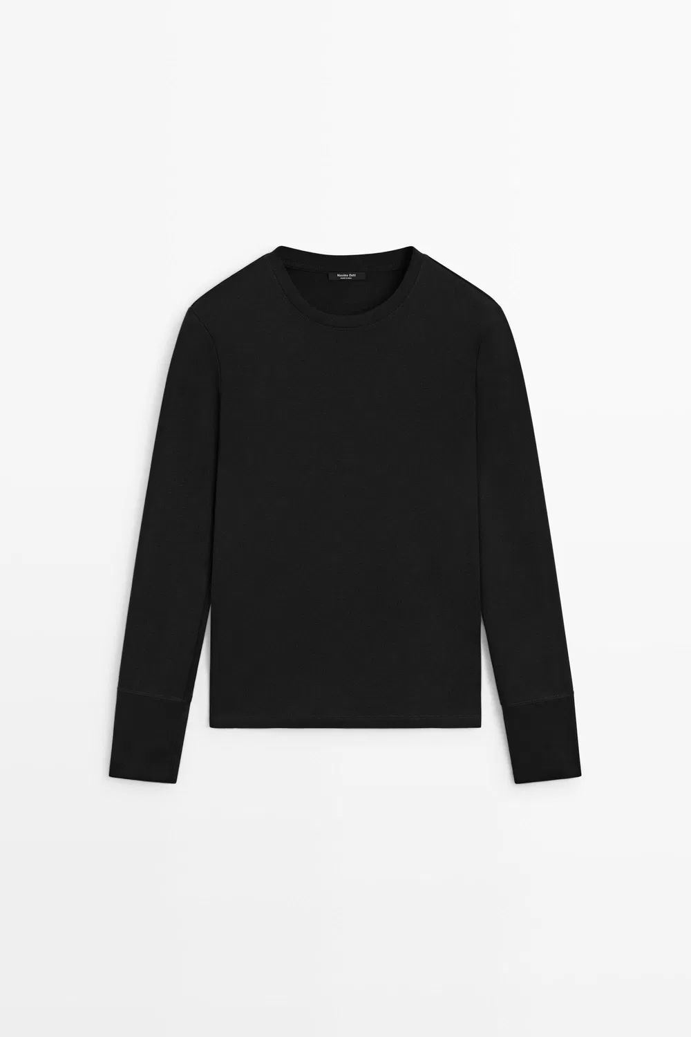 Лонгслив Massimo Dutti 100% Cotton, черный — фото 2