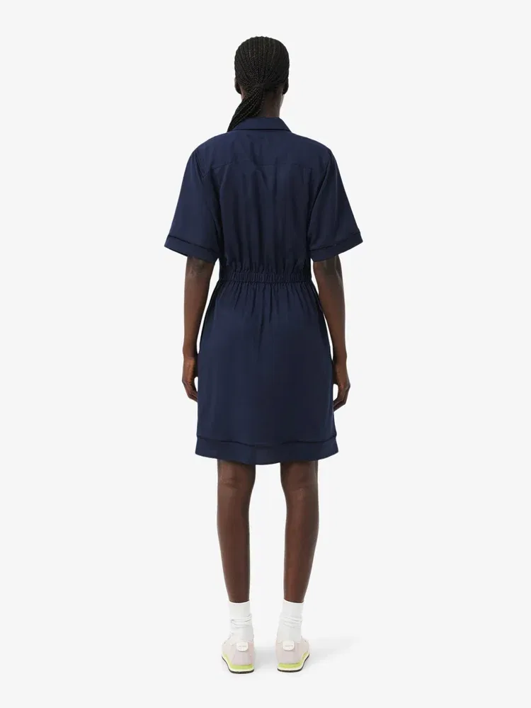Платье-поло LACOSTE Navy из льна и лиоцелла — фото 3