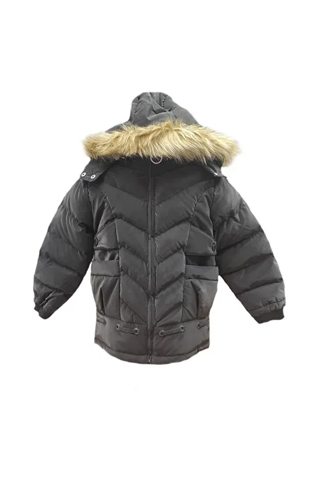 Детское пальто для девочек на молнии с капюшоном Lifeformoda, Black