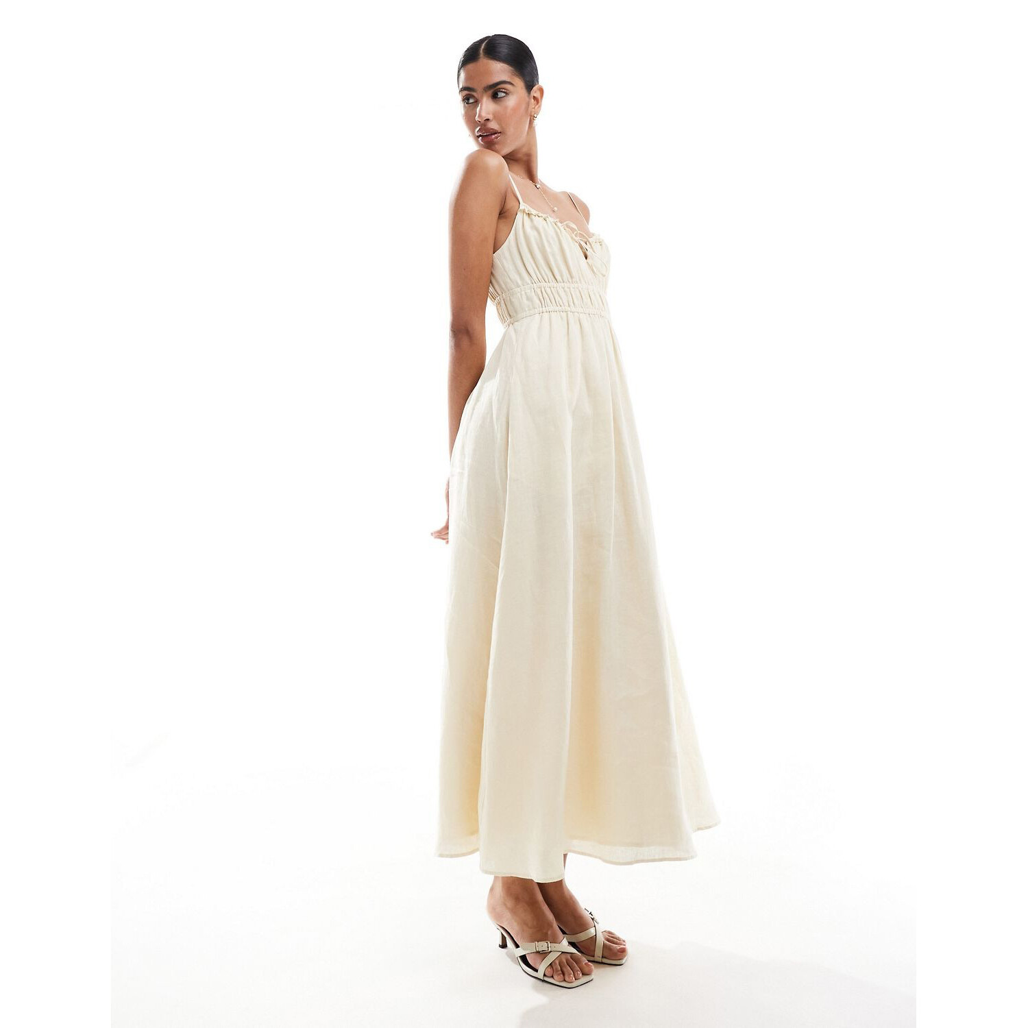 

Платье Forever New Ruched Bust Midi, кремовый