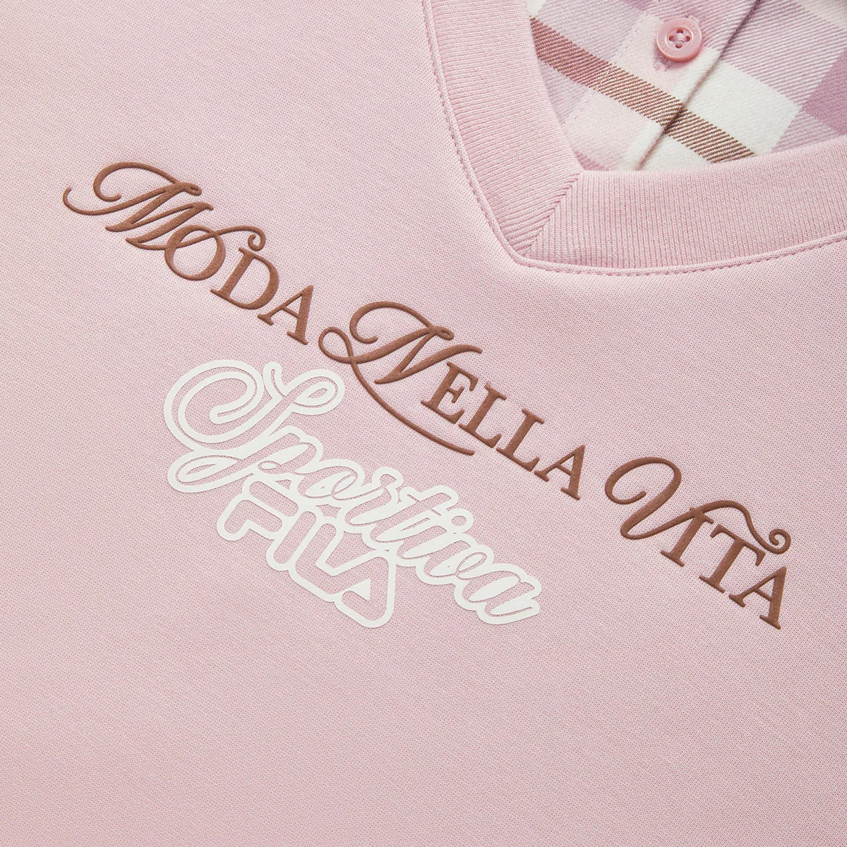 Детский свитшот с воротником FILA KIDS, Smoke Pink — фото 4