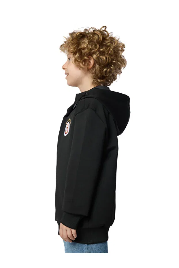 Детское худи для девочек с принтом Galatasaray 5 Star Kids Hoodie Gsstore, Black — фото 2