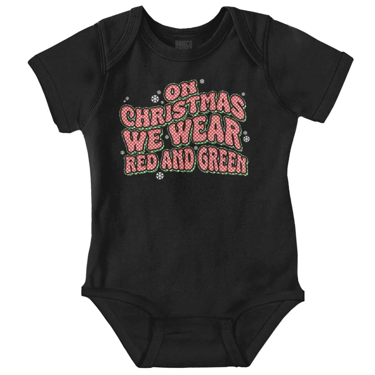 Детское боди-комбинезон с коротким рукавом On Christmas We Wear Red and Green Brisco Brands, Black