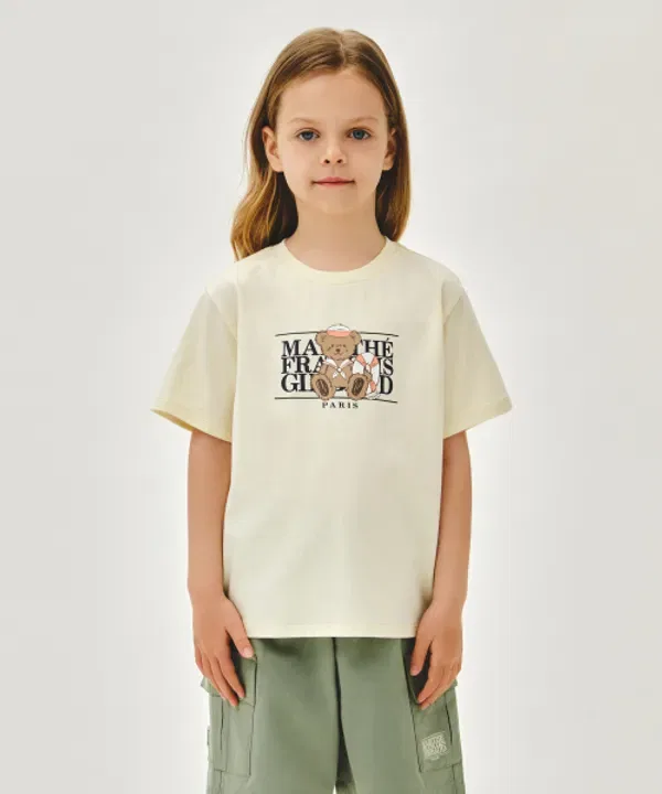 Футболка с коротким рукавом Marine bear classic logo, Marithé Kids, светло-желтый