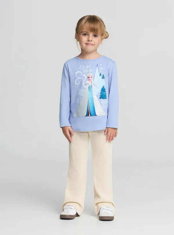 Топ с принтом Disney Princess Stampa frozen Terranova, Celeste chiaro, светло-голубой