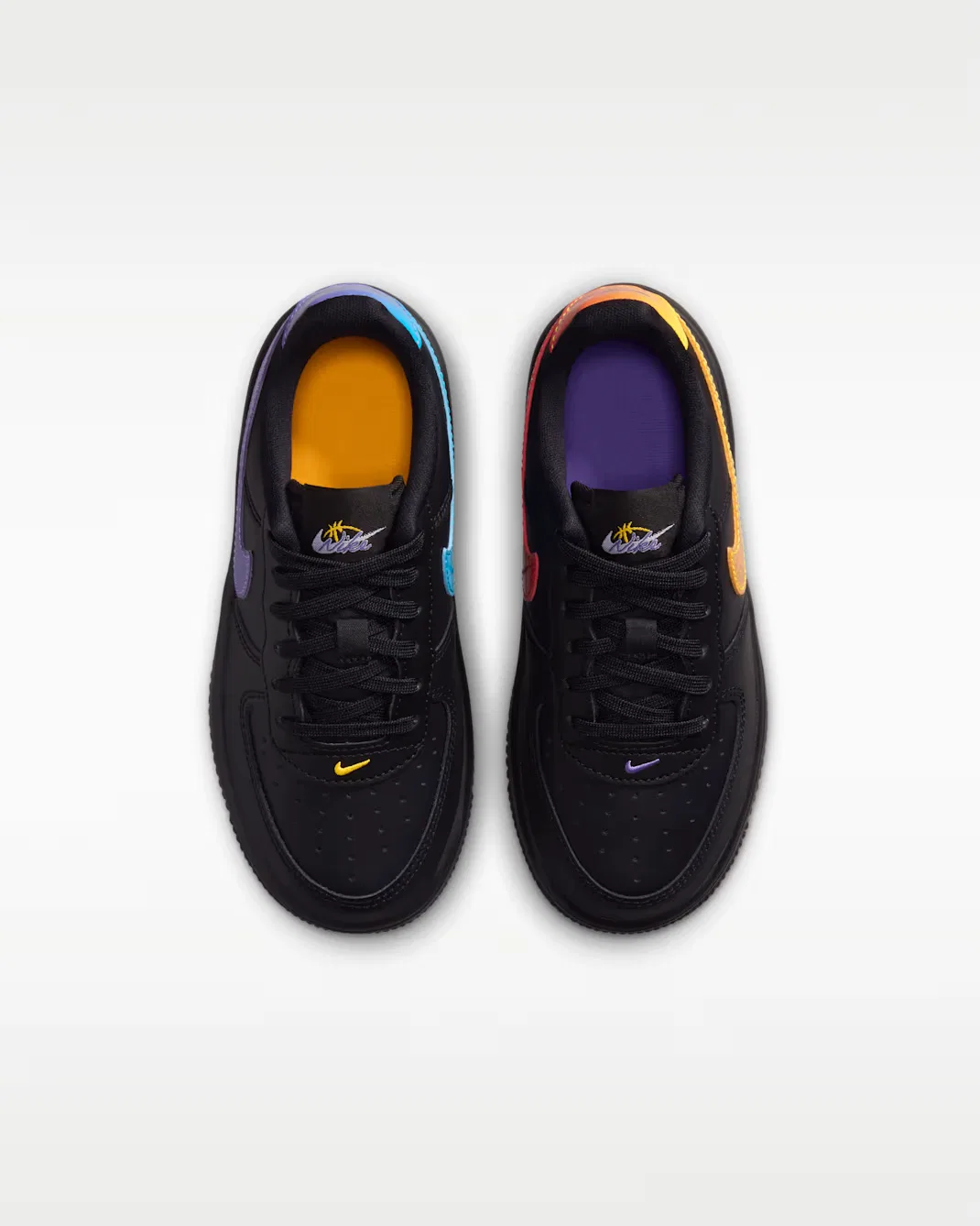 Детские кроссовки Nike Force 1 Low, Black/Laser Orange/Picante Red/Action Grape — фото 4
