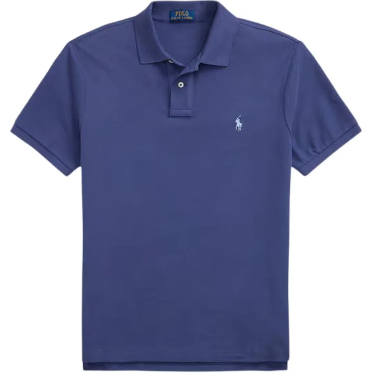 Мужское поло с коротким рукавом Custom Slim Fit Polo Ralph Lauren, Marine Blue