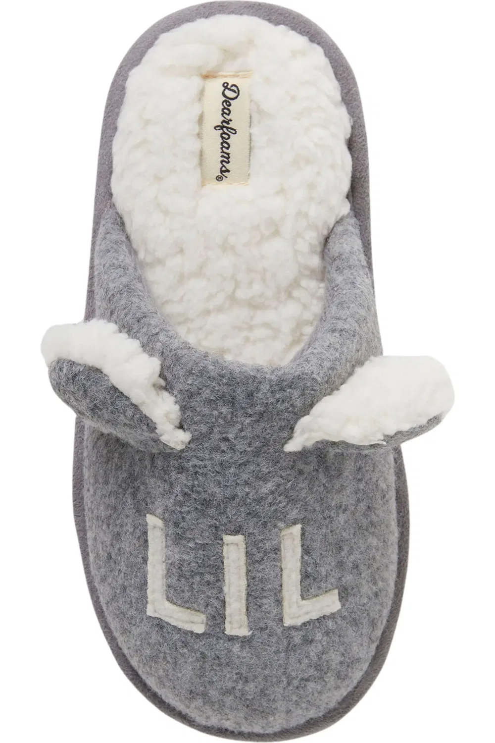 Детские тапочки с мишкой из коллекции Family Bear Casey Lil Bear Dearfoams, Light Heather Grey — фото 3