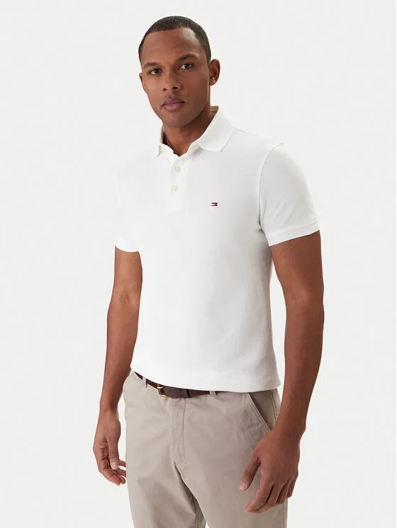 Поло slim fit Tommy Hilfiger, белый