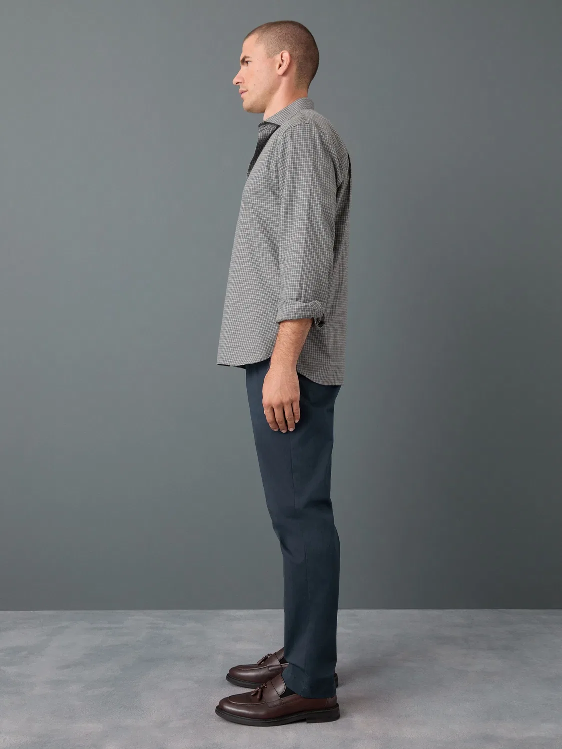 Чиносы Slim Fit, модель N. Premium Smart Cotton TENCEL Lyocell Blend Next, темно-синий — фото 3