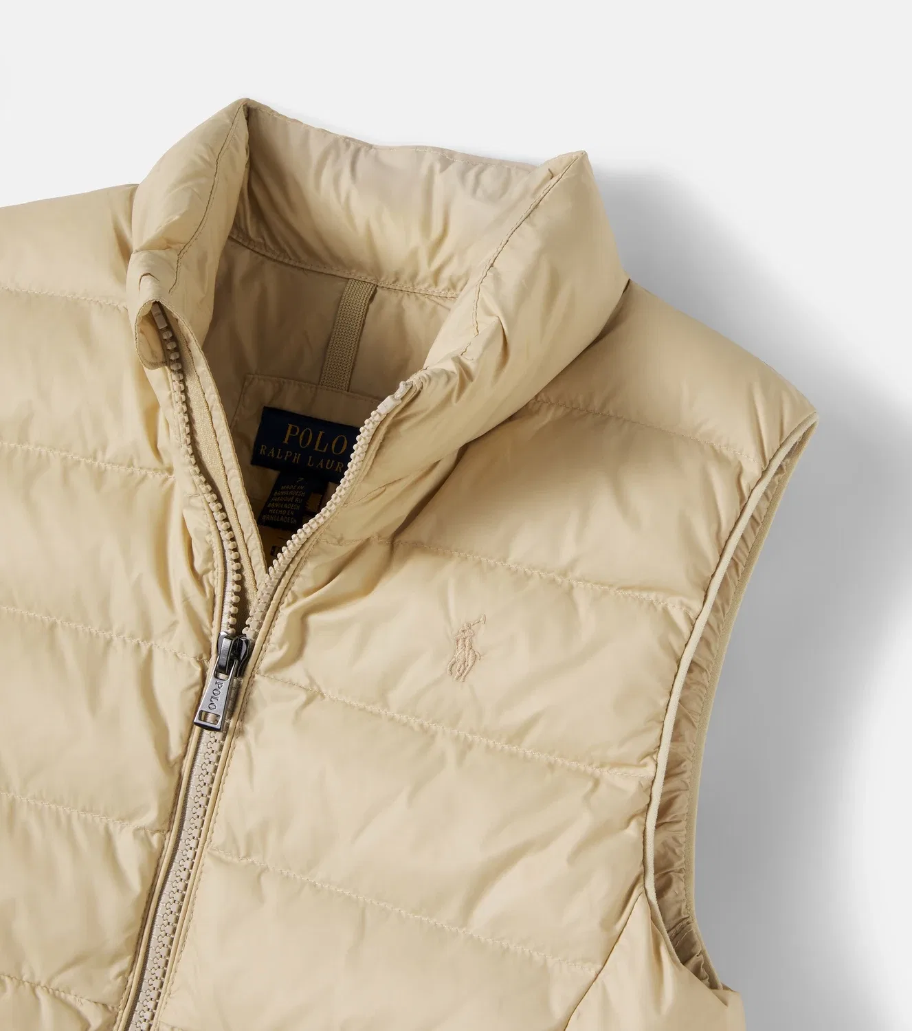 Стеганый жилет с наполнителем Polo Ralph Lauren Kids, бежевый — фото 4