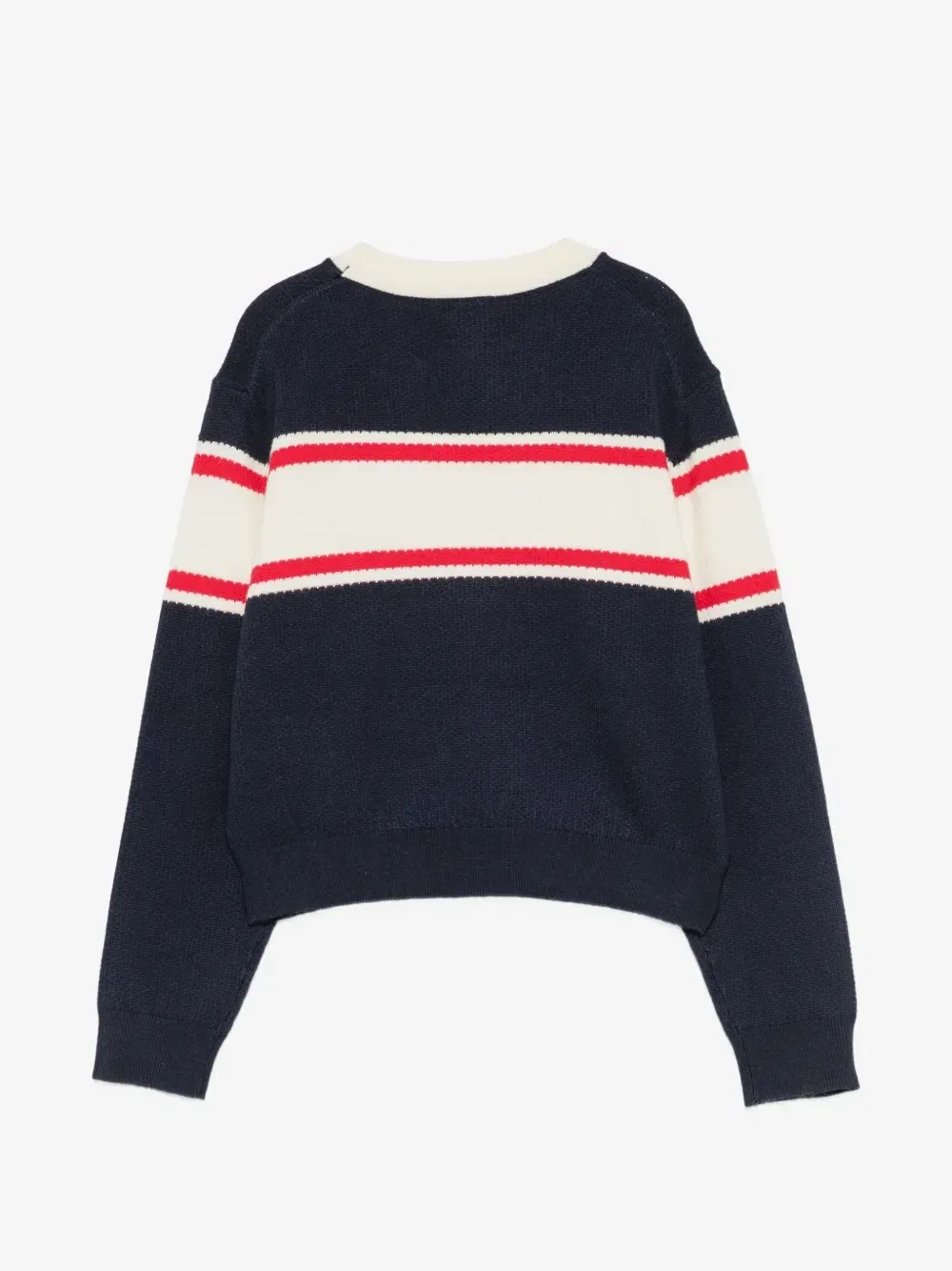 Полосатый свитер с вышитым логотипом American Outfitters Kids, синий — фото 2