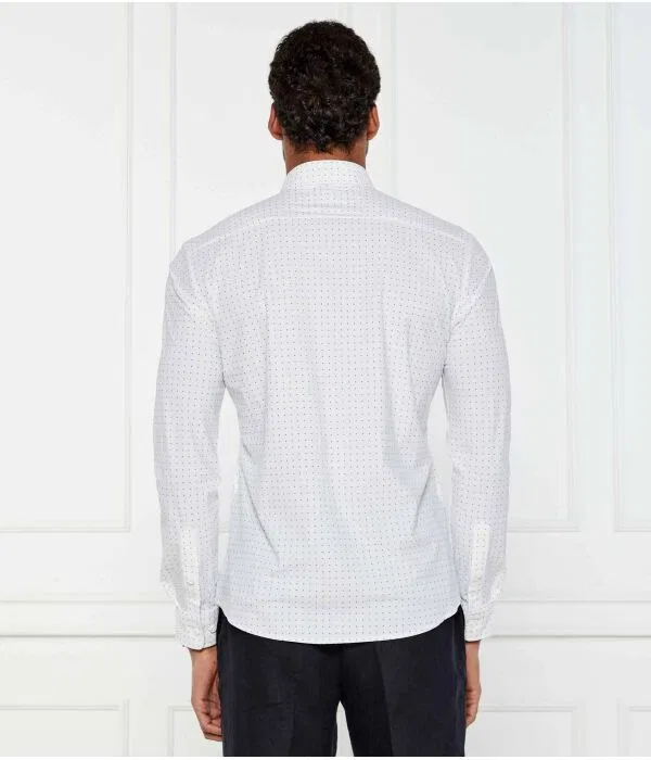Мужская рубашка с длинным рукавом P-Roan-Kent-C1-233 Slim Fit BOSS, белый — фото 4
