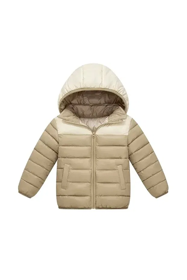 Детская зимняя пуховая куртка с капюшоном Young Melisam.Msg, Beige