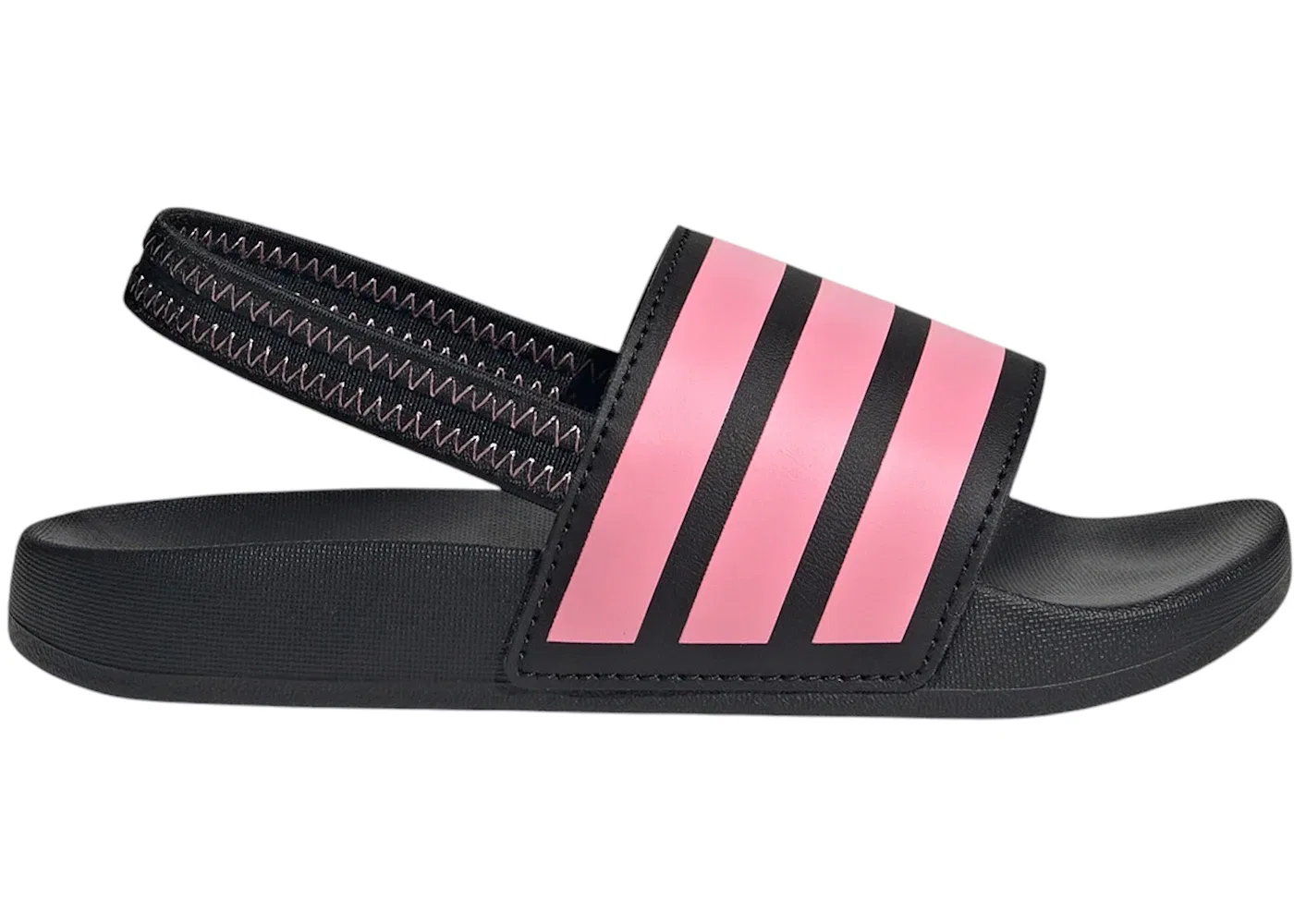 Детские шлепанцы с ремешком Adidas Adilette Estrap, Core Black/Bliss Pink/Core Black