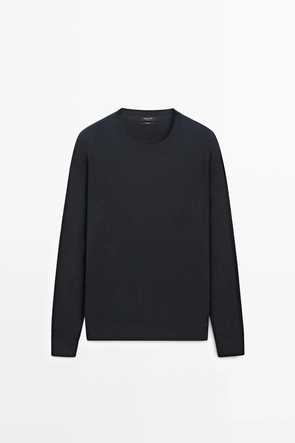 Свитер Massimo Dutti Knit 100% Cashmere Round Neck, темно-синий — фото 2