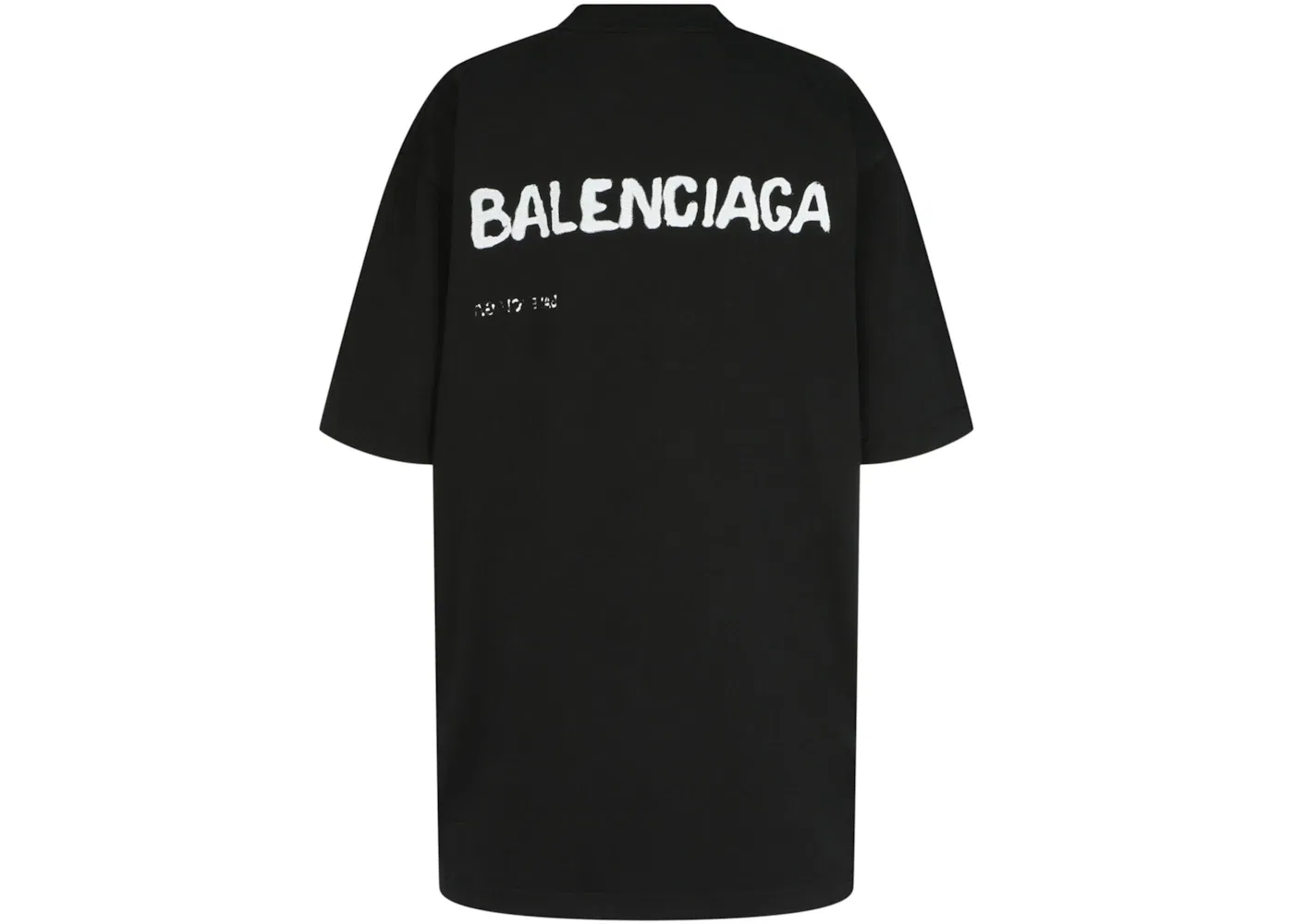 Женская футболка с принтом Balenciaga Oversized Hand Drawn T-Shirt, Black White — фото 2