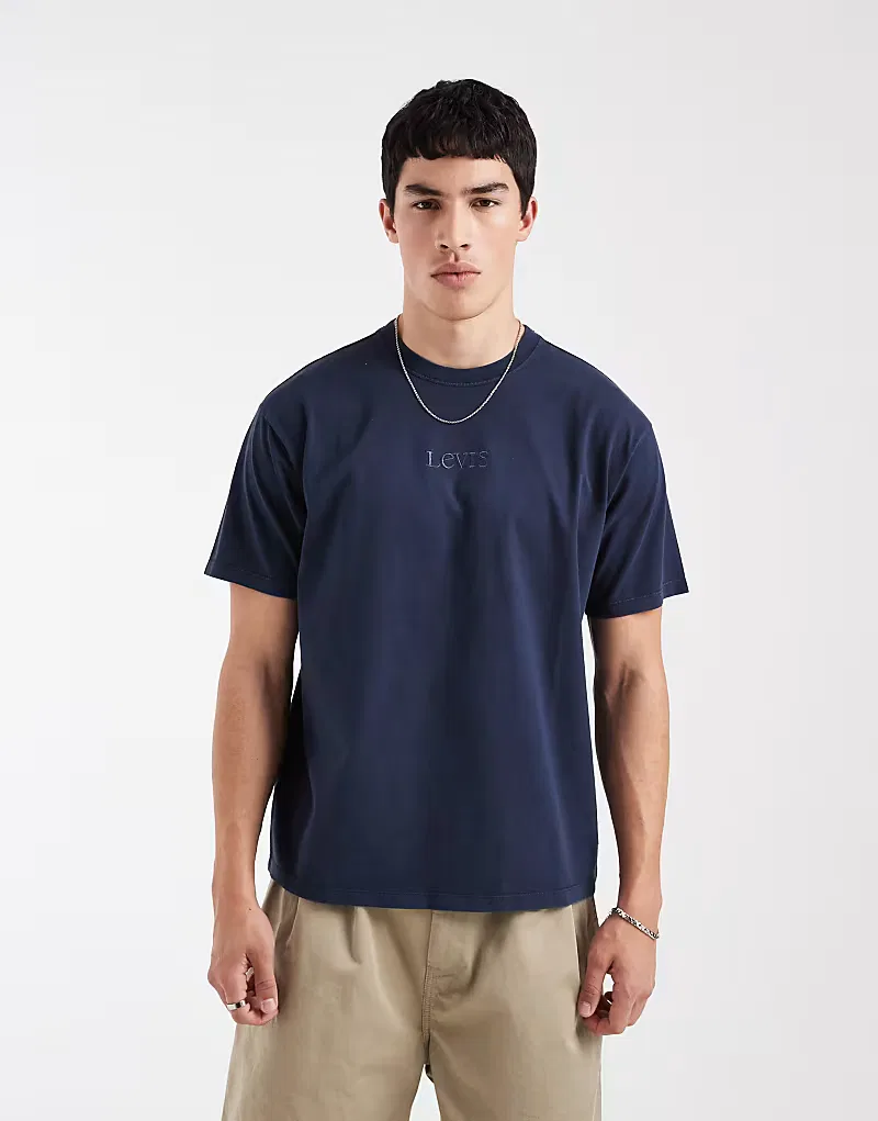 Футболка Levi's с логотипом на груди, темно-синий — фото 4