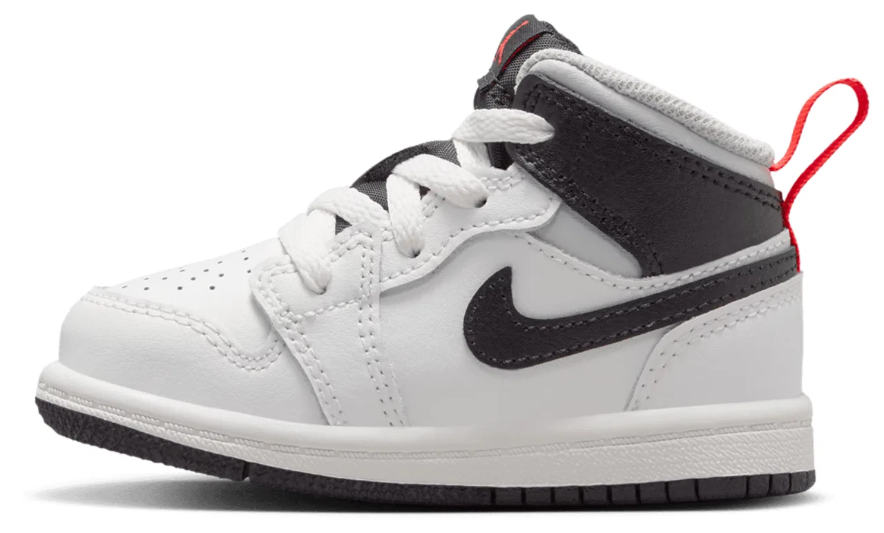 Кроссовки для мальчиков Jordan AJ 1 Mid, цвет Summit White/Black/Infrared — фото 2