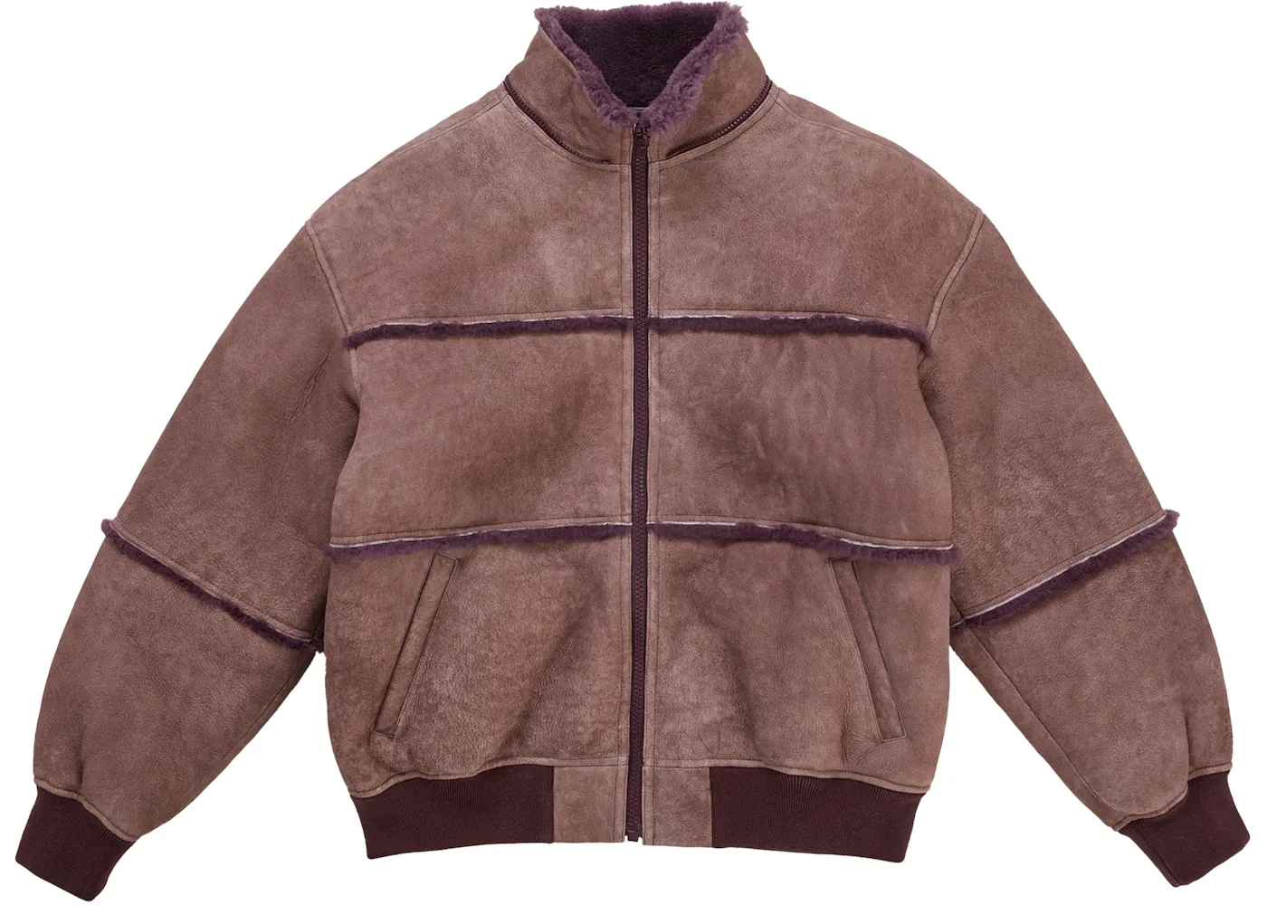 Мужская куртка-бомбер из овчины с капюшоном Jacket Supreme, Purple — фото 4