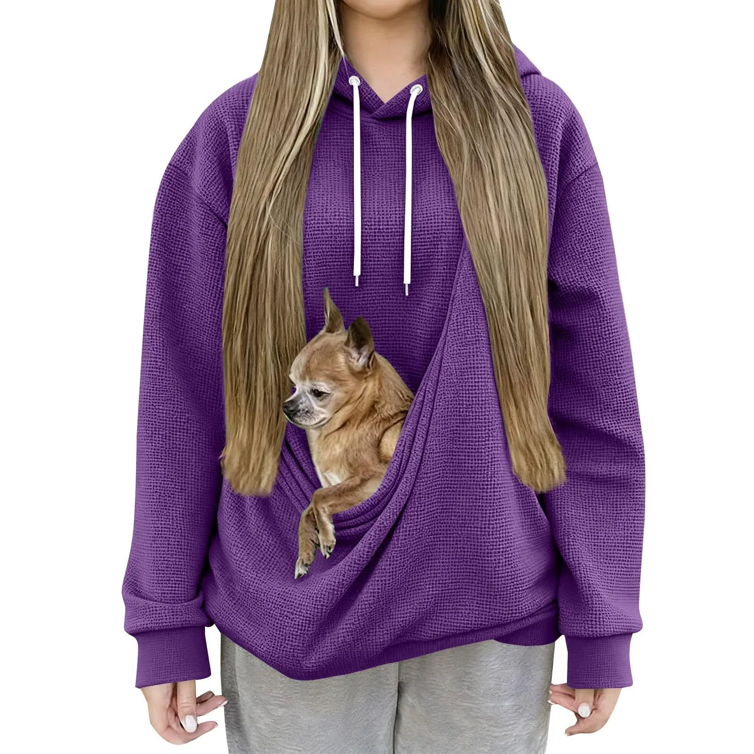 Женский худи с карманом-кенгуру Cat Hoodie, z11 purple — фото 2