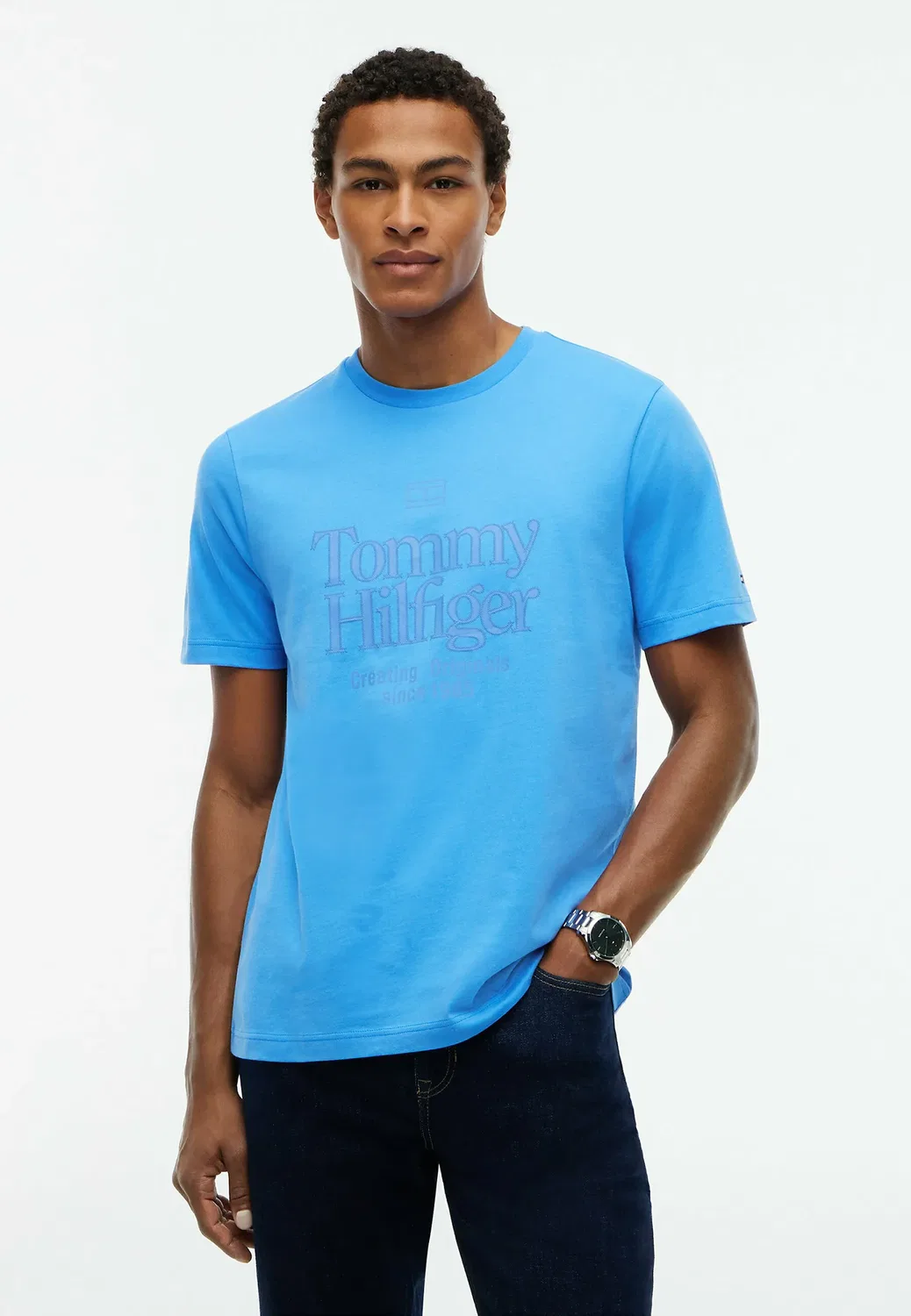 Футболка с принтом в тон - футболка с графическим рисунком Tommy Hilfiger, Blue Spell