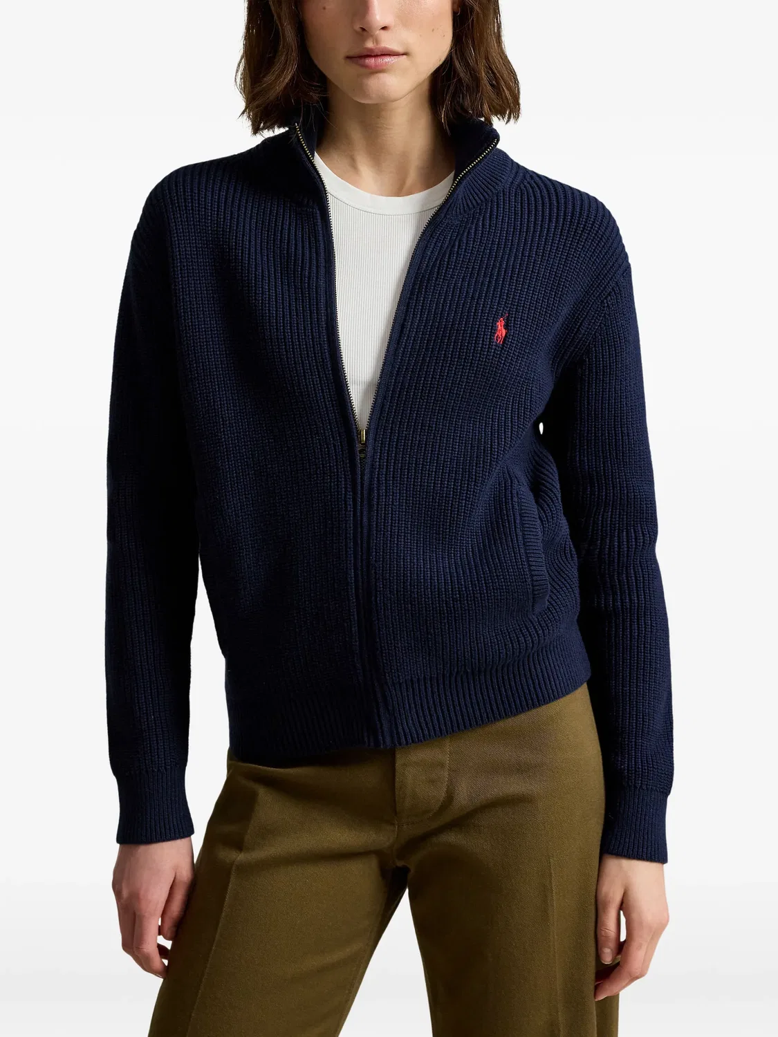 Кардиган в рубчик синего цвета Polo Ralph Lauren, синий — фото 2