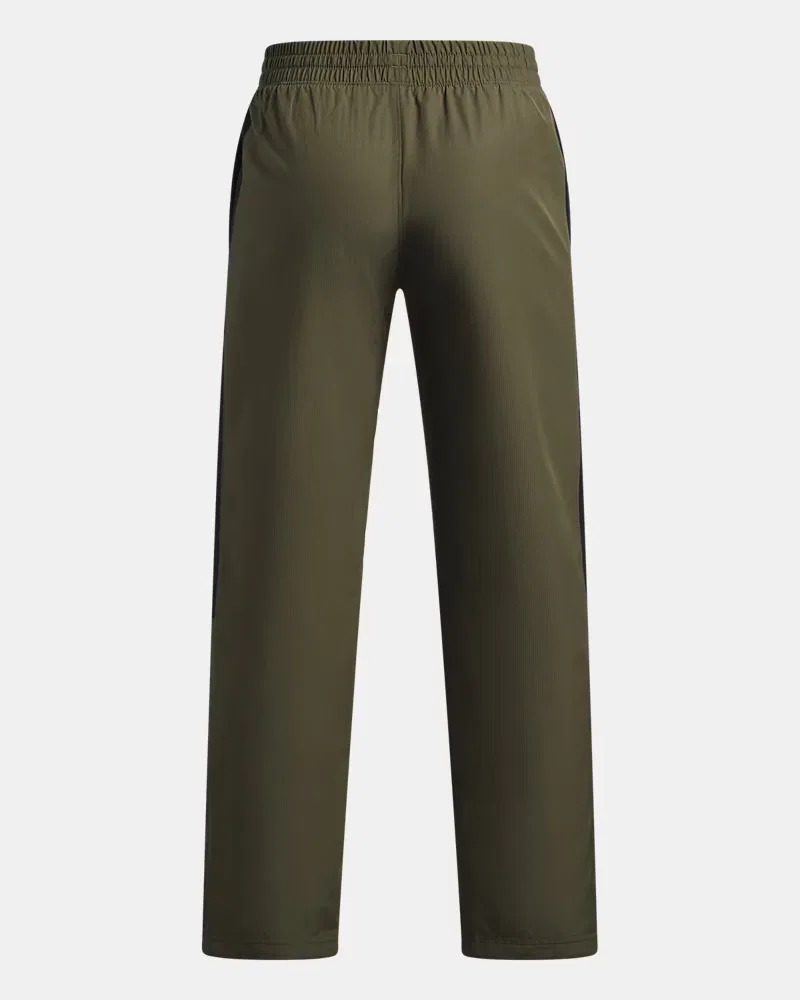 Штаны детские 63,5 см водоотталкивающие UA Rival Woven UnderArmour, Marine Od Green/Black — фото 2