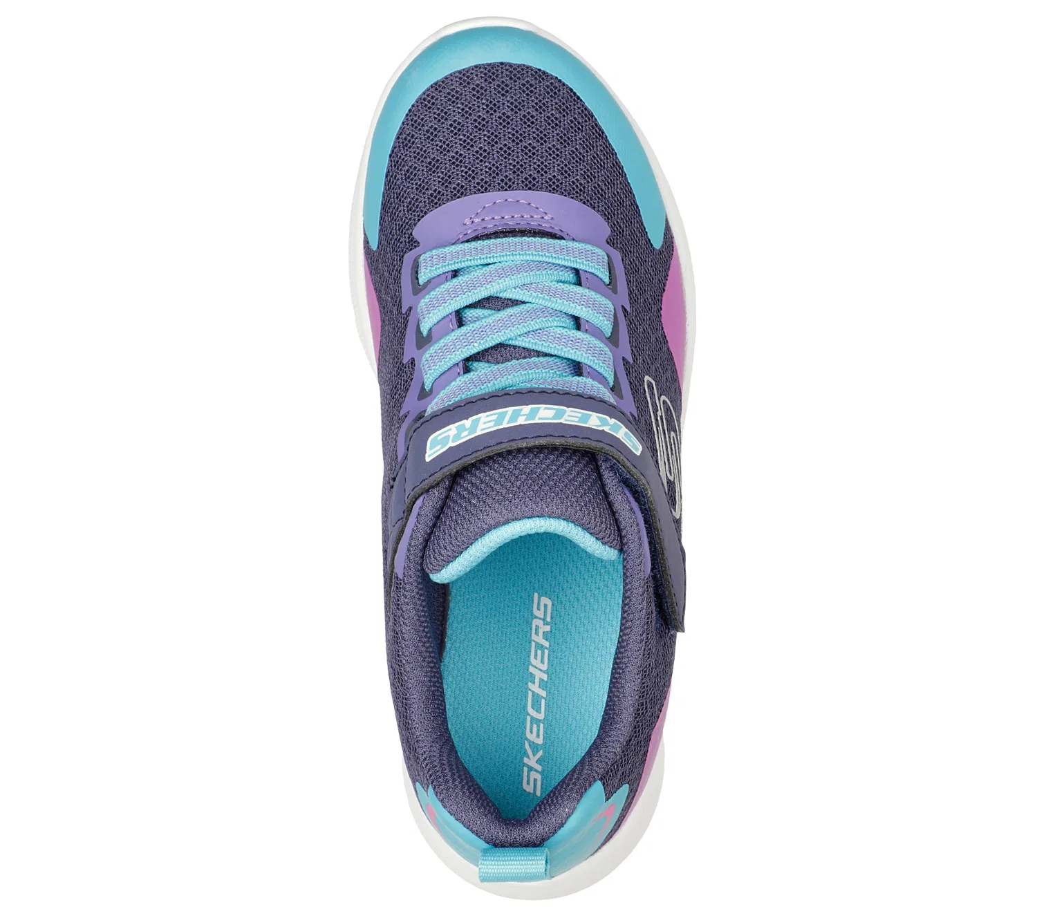 Детские кроссовки с принтом Microspec Bright Retros Skechers, Dunkelgrau Pastellblau — фото 2