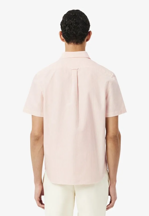 Рубашка розовая белая Lacoste, Rose Blanc-D — фото 3